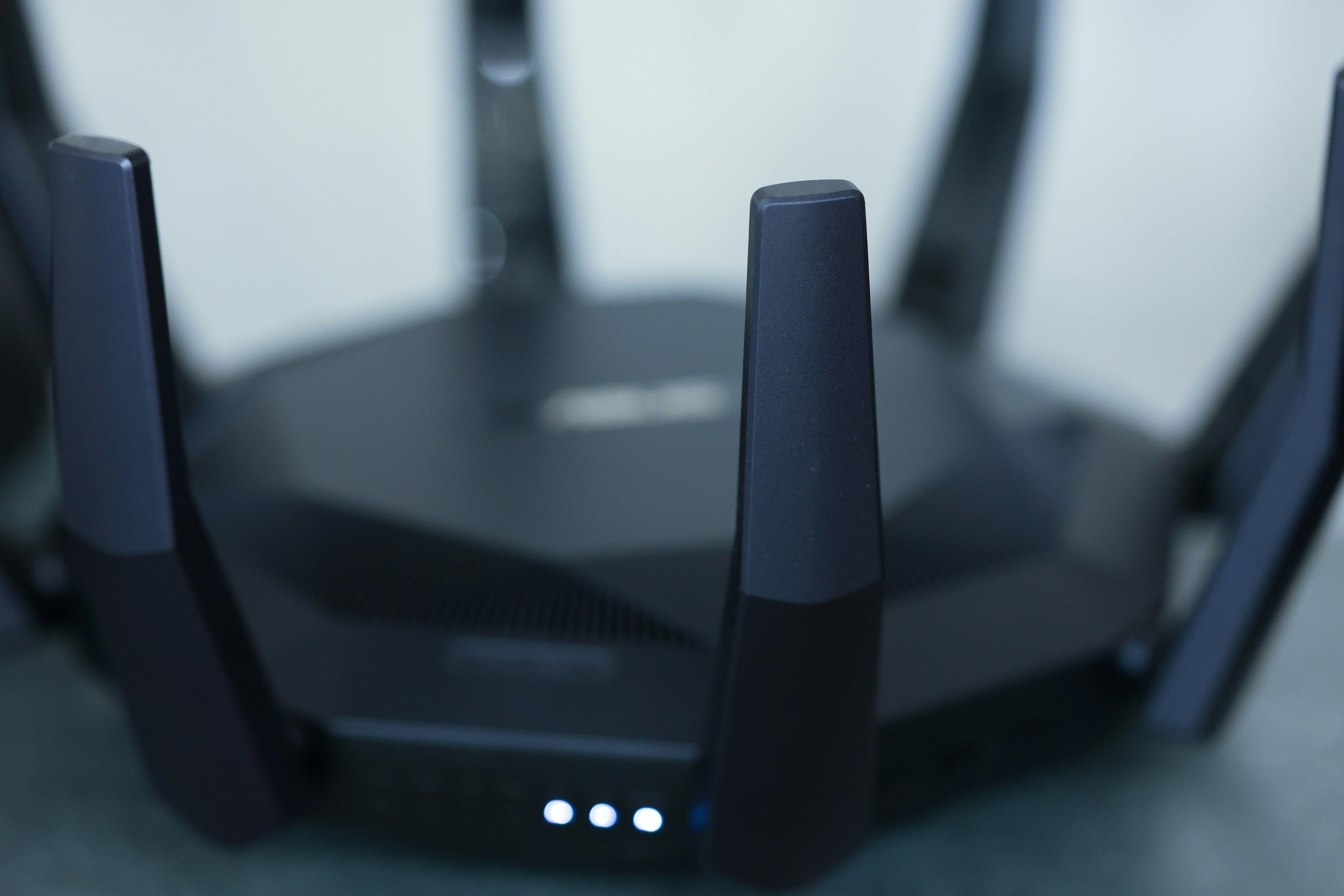 Wi-Fi router and network equipment installed in a clean home setup