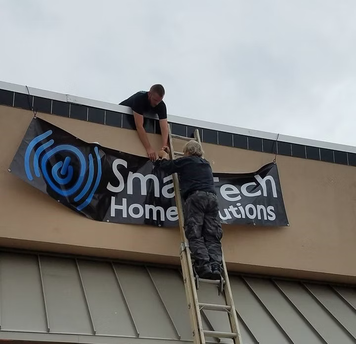 SmartTech Home Solutions sign installation